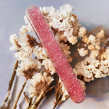 Load image into Gallery viewer, Pink Glitter Crystal Nail File (2-in-1 File &amp; Buff)
