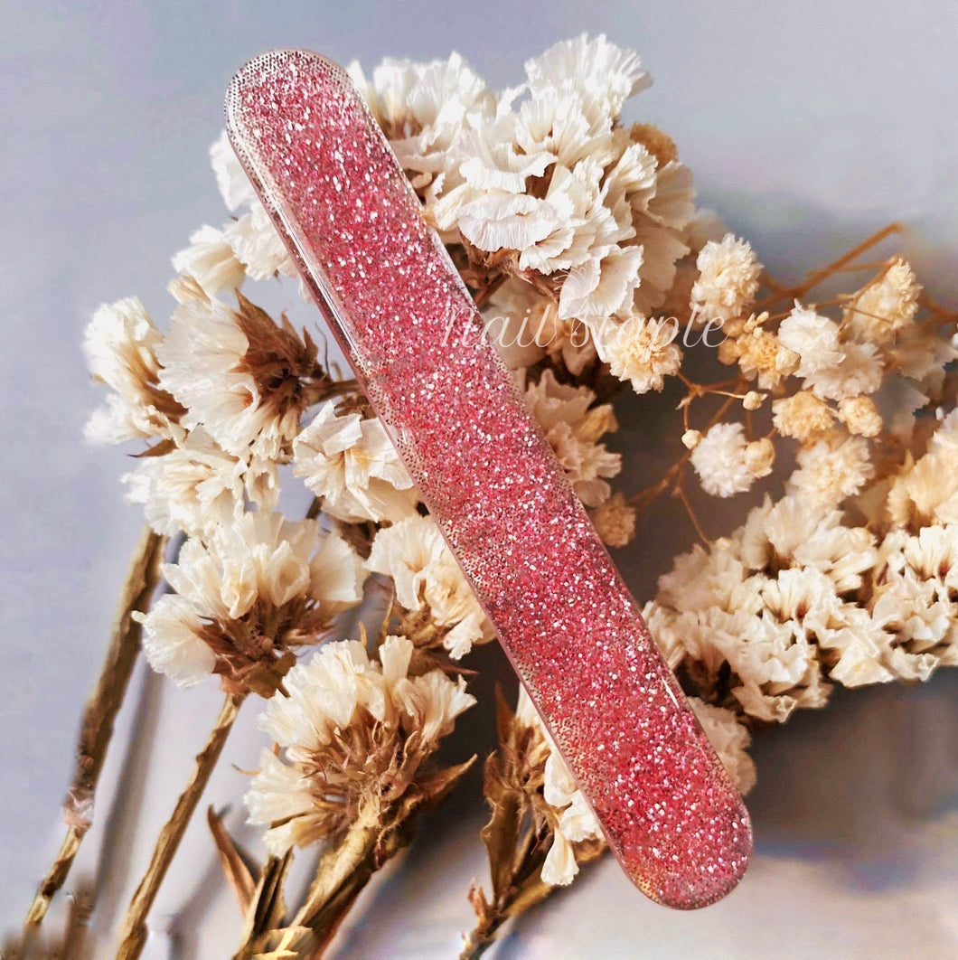 Pink Glitter Crystal Nail File (2-in-1 File & Buff)